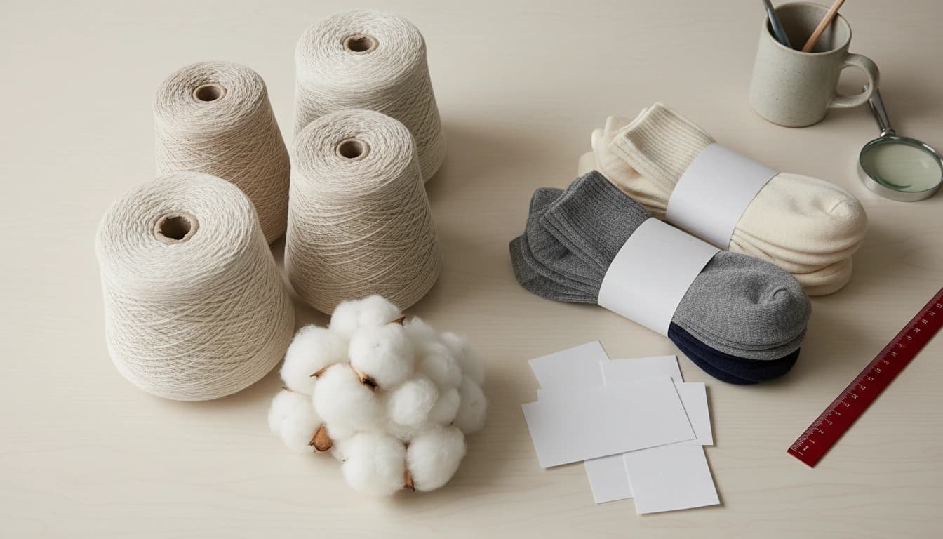 Yarn cones comparing cotton and performance fiber options